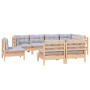 Garden furniture set 8 pieces and cushions solid pine wood by vidaXL, Garden sets - Ref: Foro24-3096465, Price: 691,71 €, Dis...