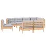 Gartenmöbel-Set 8-teilig und Kissen aus massivem Kiefernholz von vidaXL, Gartensets - Ref: Foro24-3096465, Preis: 671,96 €, R...