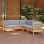 5-piece garden furniture set with solid pine wood cushions by vidaXL, Garden sets - Ref: Foro24-3096670, Price: 395,54 €, Dis...
