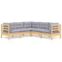 5-piece garden furniture set with solid pine wood cushions by vidaXL, Garden sets - Ref: Foro24-3096670, Price: 395,54 €, Dis...