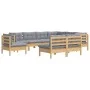 Garden furniture set 9 pieces and cushions solid pine wood by vidaXL, Garden sets - Ref: Foro24-3096742, Price: 722,59 €, Dis...