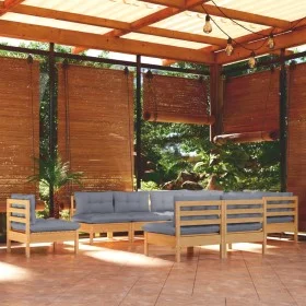 Garden furniture set 10 pieces and cushions solid pine wood by vidaXL, Garden sets - Ref: Foro24-3096754, Price: 804,46 €, Di...