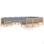 Gartenmöbel-Set 10-teilig und Kissen aus massivem Kiefernholz von vidaXL, Gartensets - Ref: Foro24-3096754, Preis: 791,12 €, ...
