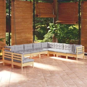 Garden furniture set 10 pieces and cushions solid pine wood by vidaXL, Garden sets - Ref: Foro24-3096838, Price: 804,46 €, Di...