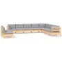 Garden furniture set 10 pieces and cushions solid pine wood by vidaXL, Garden sets - Ref: Foro24-3096838, Price: 804,46 €, Di...