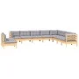 Garden furniture set 10 pieces and cushions solid pine wood by vidaXL, Garden sets - Ref: Foro24-3096838, Price: 804,46 €, Di...