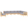 Gartenmöbel-Set 10-teilig und Kissen aus massivem Kiefernholz von vidaXL, Gartensets - Ref: Foro24-3096838, Preis: 791,12 €, ...