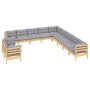 Garden furniture set 11 pieces and cushions solid pine wood by vidaXL, Garden sets - Ref: Foro24-3096922, Price: 837,27 €, Di...