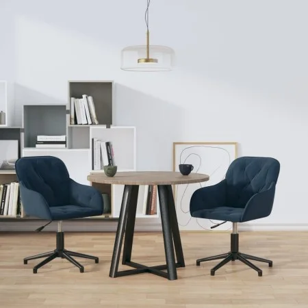 Drehbare Esszimmerstühle, 2 Stück, blauer Samt von vidaXL, Essstühle - Ref: Foro24-3103376, Preis: 175,14 €, Rabatt: %
