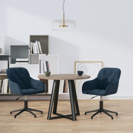 Drehbare Esszimmerstühle, 2 Stück, blauer Samt von vidaXL, Essstühle - Ref: Foro24-3103376, Preis: 177,76 €, Rabatt: %