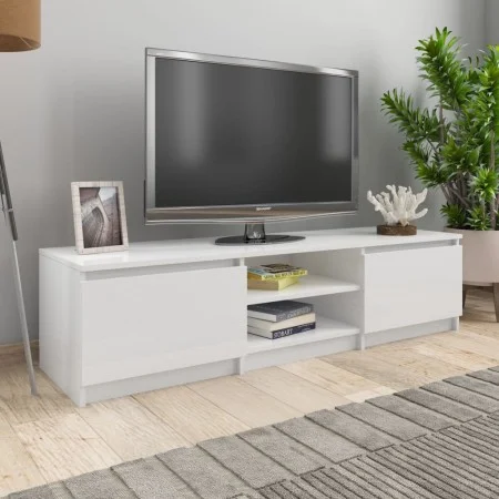 Sperrholz TV-Möbel glänzend weiß 140x40x35,5cm von vidaXL, TV-Möbel - Ref: Foro24-800654, Preis: 95,03 €, Rabatt: %