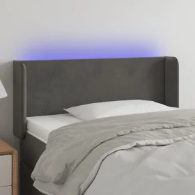 Dunkelgraues Samtkopfteil mit LED 103x16x78/88 cm von vidaXL, Kopf- und Fußteile - Ref: Foro24-3122999, Preis: 59,51 €, Rabat...