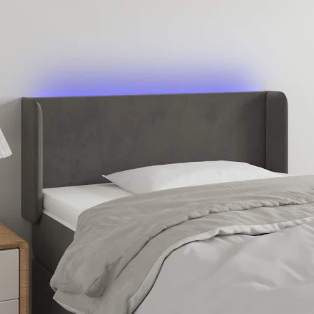 Dark gray velvet headboard with LED 103x16x78/88 cm by vidaXL, Headboards and footboards - Ref: Foro24-3122999, Price: 59,51 ...