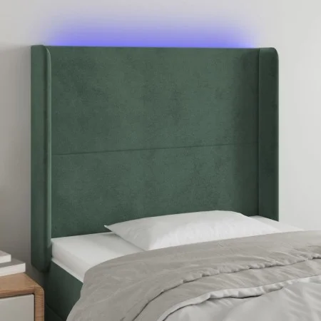 LED-Kopfteil aus dunkelgrünem Samt, 93 x 16 x 118/128 cm von vidaXL, Kopf- und Fußteile - Ref: Foro24-3123807, Preis: 107,11 ...