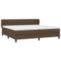 Cama box spring con colchón tela marrón oscuro 200x200 cm de vidaXL, Camas y somieres - Ref: Foro24-3126272, Precio: 598,74 €...
