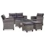 Gartenmöbel 6 Stück und Kissen dunkelgraues synthetisches Rattan von vidaXL, Outdoor-Sofas - Ref: Foro24-46150, Preis: 607,25...