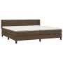 Box spring bed with dark brown fabric mattress 200x200 cm by vidaXL, Beds and slatted bases - Ref: Foro24-3129580, Price: 594...