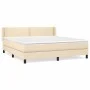 Box spring bed with cream fabric mattress 160x200 cm by vidaXL, Beds and slatted bases - Ref: Foro24-3129646, Price: 498,45 €...