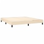 Box spring bed with cream fabric mattress 160x200 cm by vidaXL, Beds and slatted bases - Ref: Foro24-3129646, Price: 507,66 €...