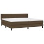 Cama box spring con colchón tela marrón oscuro 200x200 cm de vidaXL, Camas y somieres - Ref: Foro24-3129900, Precio: 595,31 €...