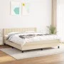 Cama box spring con colchón tela color crema 160x200 cm de vidaXL, Camas y somieres - Ref: Foro24-3130046, Precio: 508,20 €, ...