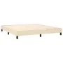 Box spring bed with cream fabric mattress 160x200 cm by vidaXL, Beds and slatted bases - Ref: Foro24-3130046, Price: 508,20 €...