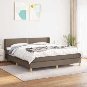Box spring bed with taupe gray fabric mattress 160x200 cm by vidaXL, Beds and slatted bases - Ref: Foro24-3130205, Price: 508...