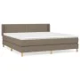 Box spring bed with taupe gray fabric mattress 160x200 cm by vidaXL, Beds and slatted bases - Ref: Foro24-3130205, Price: 497...