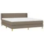 Box spring bed with taupe gray fabric mattress 160x200 cm by vidaXL, Beds and slatted bases - Ref: Foro24-3130205, Price: 497...