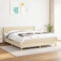 Box spring bed with cream fabric mattress 180x200 cm by vidaXL, Beds and slatted bases - Ref: Foro24-3130534, Price: 608,27 €...
