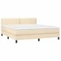 Box spring bed mattress and LED lights cream fabric 180x200 cm by vidaXL, Beds and slatted bases - Ref: Foro24-3133098, Price...