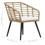 Set Gartentisch und Stühle 3 Stück synthetisches Rattan Eiche Farbe von vidaXL, Gartensets - Ref: Foro24-48577, Preis: 257,20...