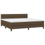 Cama box spring con colchón tela marrón oscuro 200x200 cm de vidaXL, Camas y somieres - Ref: Foro24-3140084, Precio: 583,78 €...