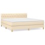 Box spring bed with cream fabric mattress 180x200 cm by vidaXL, Beds and slatted bases - Ref: Foro24-3140878, Price: 596,43 €...