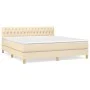 Box spring bed with cream fabric mattress 180x200 cm by vidaXL, Beds and slatted bases - Ref: Foro24-3140878, Price: 579,70 €...