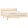 Box spring bed with cream fabric mattress 180x200 cm by vidaXL, Beds and slatted bases - Ref: Foro24-3140878, Price: 596,43 €...