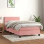 Boxspringbett mit rosa Samtmatratze 100x200 cm von vidaXL, Betten und Lattenroste - Ref: Foro24-3141172, Preis: 284,83 €, Rab...