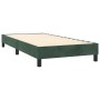 Cama box spring con colchón terciopelo verde oscuro 100x200 cm