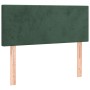Cama box spring con colchón terciopelo verde oscuro 100x200 cm