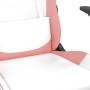 Silla gaming cuero sintético blanco y rosa