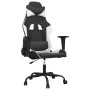 Silla gaming cuero sintético negro y blanco