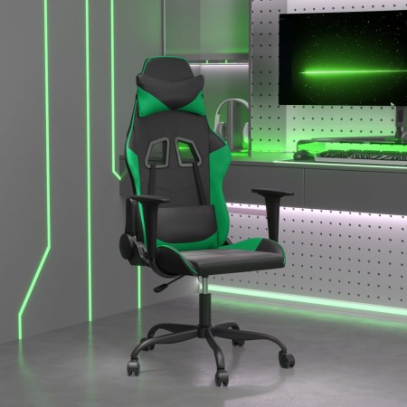 Silla gaming cuero sintético negro y verde