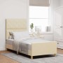Estructura de cama con cabecera Crema 90 x 200 cm tela