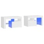 Bedside tables with LED lights 2 pcs white 70x36.5x40cm by vidaXL, Nightstands - Ref: Foro24-3152770, Price: 106,61 €, Discou...