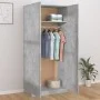 Armario de madera contrachapada gris hormigón 90x52x200 cm de vidaXL, Armarios roperos - Ref: Foro24-800634, Precio: 165,59 €...