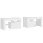Nachttische mit LED-Leuchten 2 Stück weiß 70x36,5x40cm von vidaXL, Nachttische - Ref: Foro24-3152770, Preis: 130,63 €, Rabatt: %