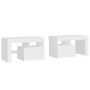 Nachttische mit LED-Leuchten 2 Stück weiß 70x36,5x40cm von vidaXL, Nachttische - Ref: Foro24-3152770, Preis: 106,67 €, Rabatt: %