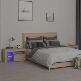 Nachttische mit LED-Leuchten 2 Stk. Sonoma-Eiche 70x36,5x40cm von vidaXL, Nachttische - Ref: Foro24-3152772, Preis: 114,13 €,...