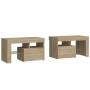 Bedside tables with LED lights 2 pcs Sonoma oak 70x36.5x40cm by vidaXL, Nightstands - Ref: Foro24-3152772, Price: 116,23 €, D...
