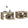 Bedside tables with LED lights 2 pcs Sonoma oak 70x36.5x40cm by vidaXL, Nightstands - Ref: Foro24-3152772, Price: 116,23 €, D...